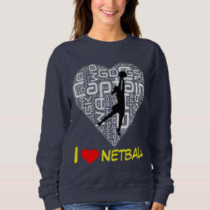 Pullover de net-ball de coeur d'amour de la