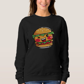 Pullover noir graphique de fast food mignon