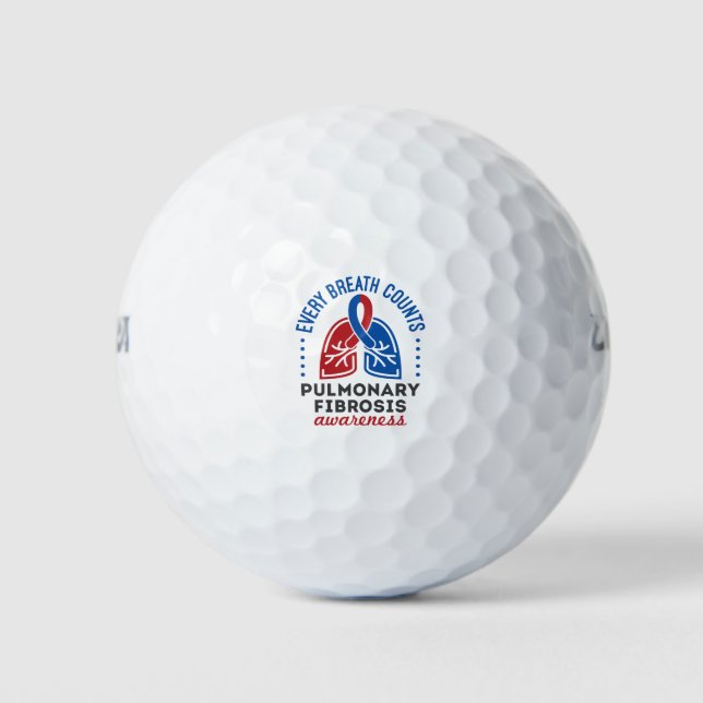 Pulmonary Fibrosis Awareness Every Breath Counts Golf Balls (Front)