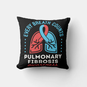 Pulmonary Fibrosis Awareness Every Breath Counts Throw Pillow
