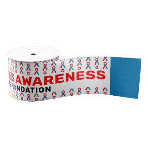 Pulmonary Fibrosis Awareness Pattern Ribbon Grosgrain Ribbon