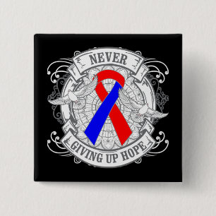 Pulmonary Fibrosis Never Giving Up Hope 2 Inch Square Button