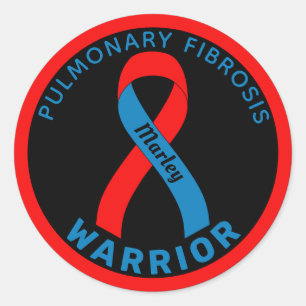 Pulmonary Fibrosis Warrior Ribbon Black Classic Round Sticker
