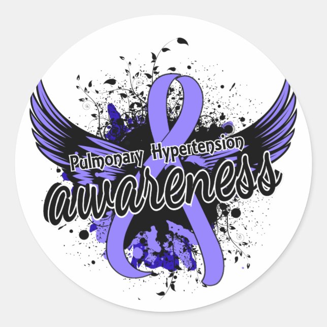 Pulmonary Hypertension Awareness 16 Classic Round Sticker (Front)