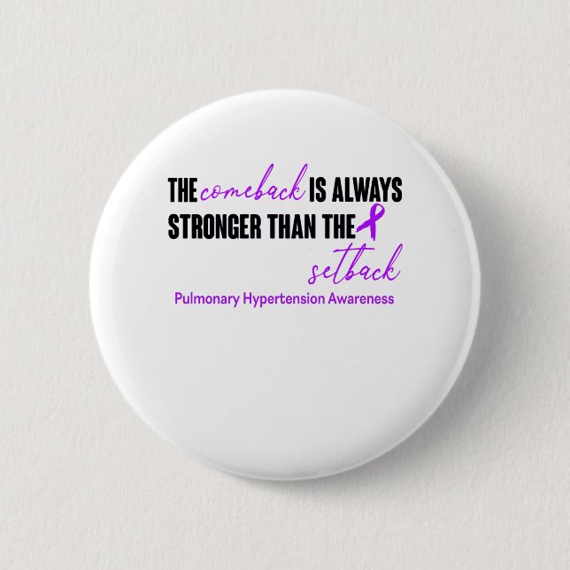 Pulmonary Hypertension Awareness Ribbon Support 2 Inch Round Button (Front)