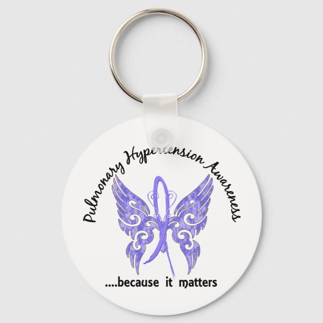 Pulmonary Hypertension Butterfly 6.1 Keychain (Front)