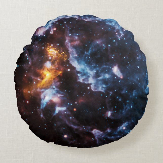 Pulsar Neutron Star Galaxy Image Round Pillow (Front)