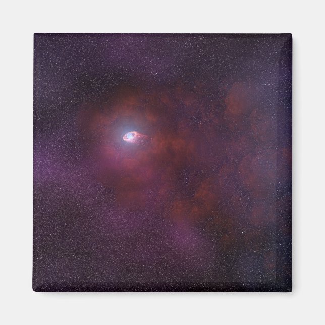 Pulsar Wind From A Neutron Star. Magnet (Front)