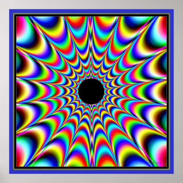 Pulsating Black Centre with Beaming Colours Poster (Front)