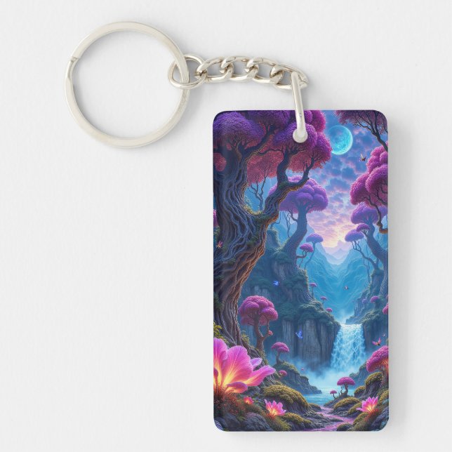 Pulsating Glow of the Surreal Jungle  Keychain (Front)