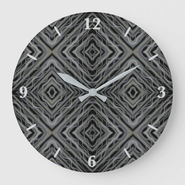 Pulsating Rhythm Modern Abstract Art Illustration  Large Clock (Front)