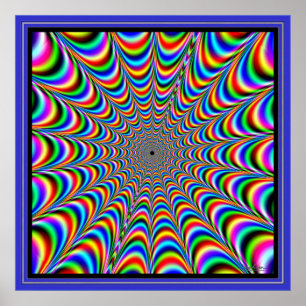 Pulsating Spider Web of Colours Poster