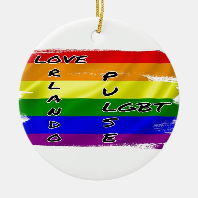 Pulse LGBT Flag Ornament (Front)