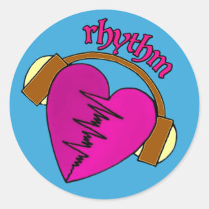 pulse of music classic round sticker