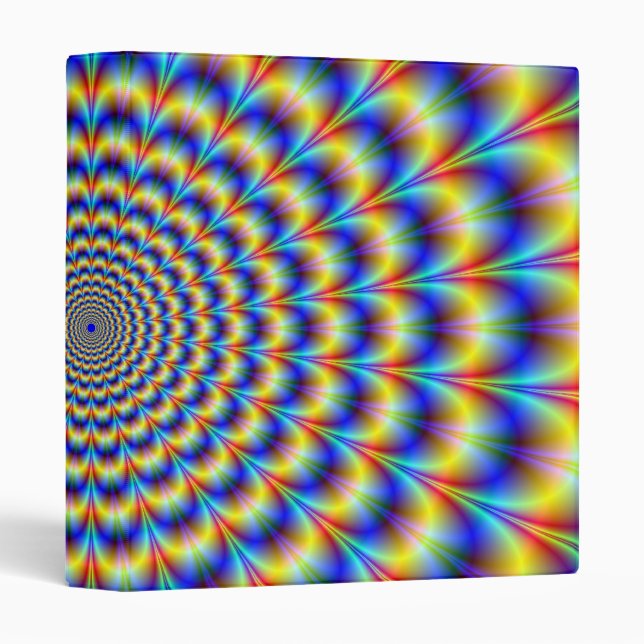 Pulse psychédélique en Classeur bleu et jaune (Devant/Côté)