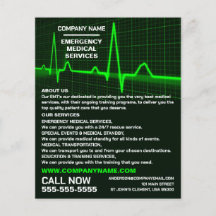 Pulse Rate Design, EMT, Paramedic Advertising Flyer
