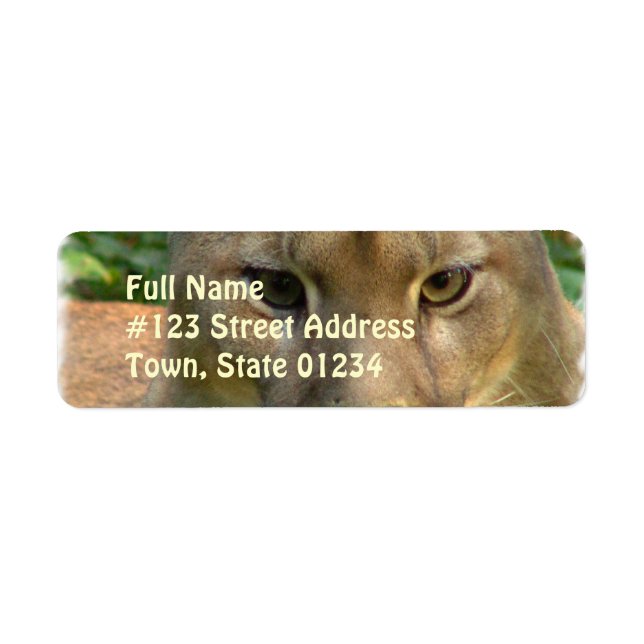 Puma Cat Return Address Mailing Label (Front)