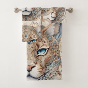 Puma Face Surreal Art Bath Towel Set