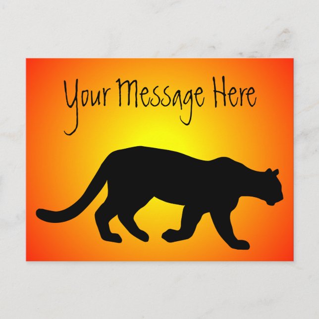 Puma Mountain Lion Cougar Sunfire Personalized Postcard (Front)