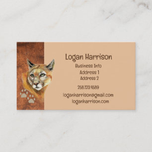 Puma, Mountain Lion, Cougar Tracks Business Card