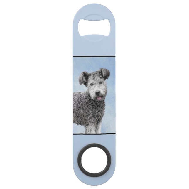 Pumi Painting - Cute Original Dog Art Bar Key (Back)