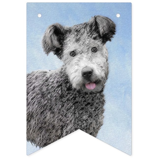 Pumi Painting - Cute Original Dog Art Bunting Flags (First Flag)