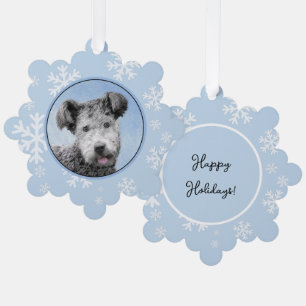 Pumi Painting - Cute Original Dog Art Ornament Card