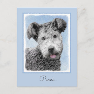 Pumi Painting - Cute Original Dog Art Postcard
