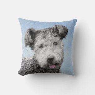 Pumi Painting - Cute Original Dog Art Throw Pillow