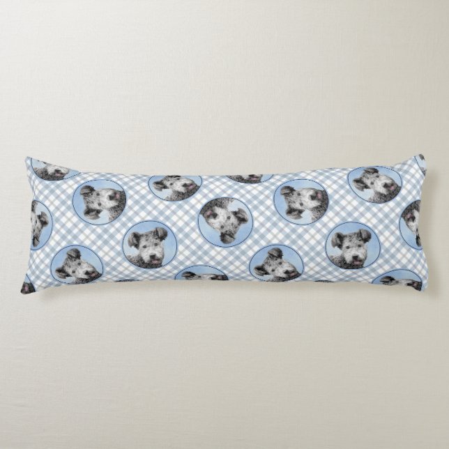 Pumi Painting Grey Pumik Cute Original Pet Dog Art Body Pillow (Front)