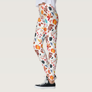 Pumkin and leaves leggings