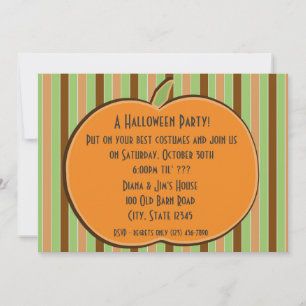 Pumkin and Stripes Invitation