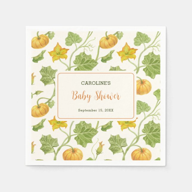  pumkin botanical pattern napkin (Front)
