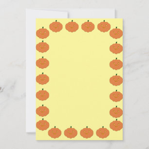 Pumkin Drawing Border Blank Custom Text Invitation