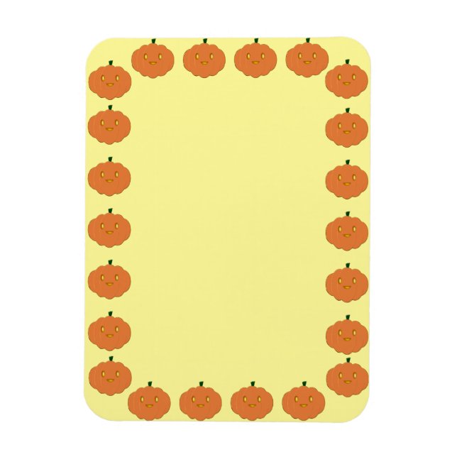 Pumkin Drawing Border Blank Custom Text Magnet (Vertical)