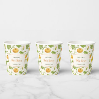 pumkin floral pattern paper cups