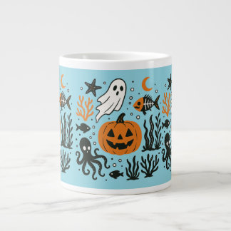 pumking in the ocean large coffee mug