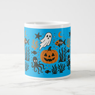 pumking in the ocean large coffee mug