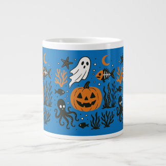 pumking in the ocean large coffee mug