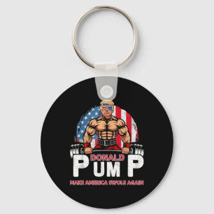 Pump America Swole Again Funny Trump 2024 Keychain