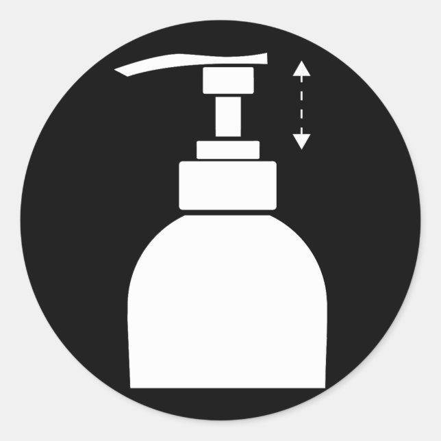 Pump Bottle Profile Classic Round Sticker (Front)