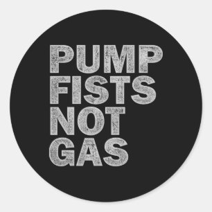 Pump Fists Not Gas Funny New Jersey Beach Souvenir Classic Round Sticker