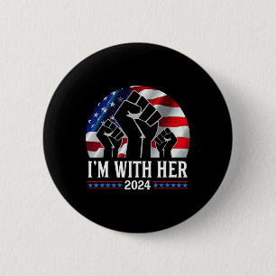 Pump I'm With Her Kamala Harris 2024 For President 2 Inch Round Button