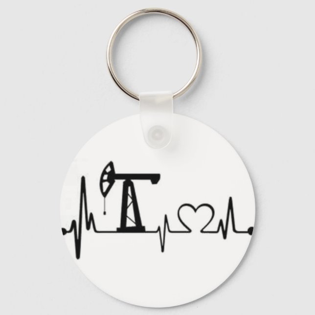 Pump Jack Heartbeat Keychain (Front)