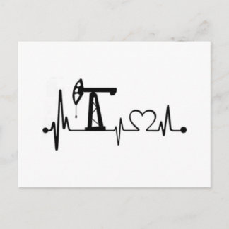 Pump Jack Heartbeat Postcard