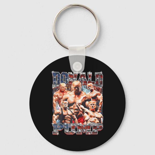 Pump Make America Strong Again Trump 2024  Keychain (Front)