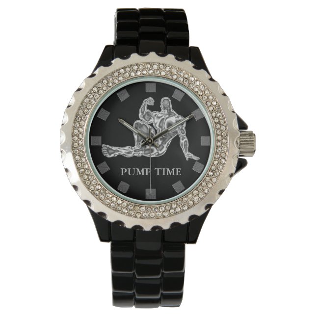 Pump Time Bodybuilder Wrist Watch (Front)