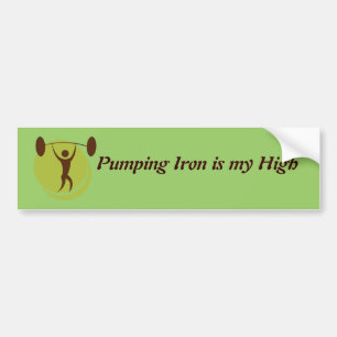 Pumping iron custom bumper sticker