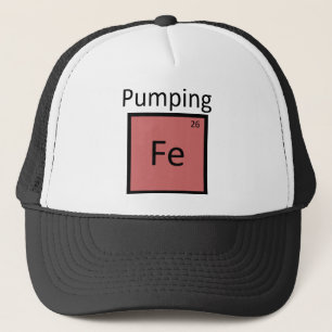 Pumping Iron Periodic Table Chemistry Element Trucker Hat