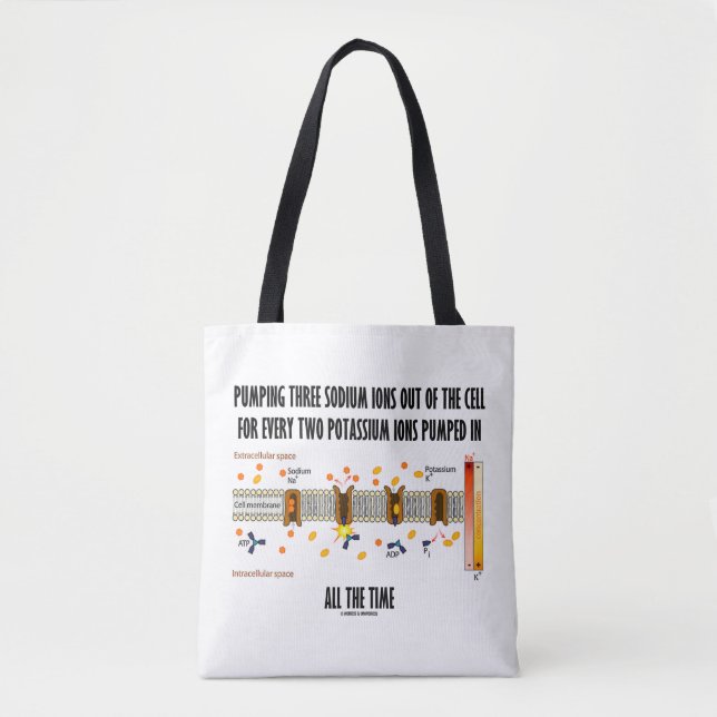 Pumping Three Sodium Ions Out Of Cell Na-K Pump Tote Bag (Front)